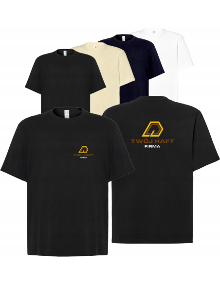 męska KOSZULKA oversize T-SHIRT z własnym HAFTEM LOGO firmowa reklamowa
