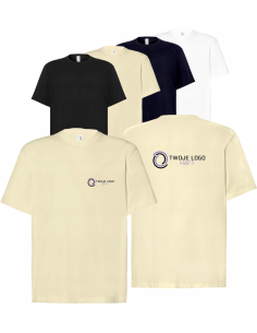 męska KOSZULKA oversize T-SHIRT własn HAFT LOGO firmowa reklamowa 5 szt