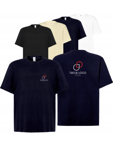 męska KOSZULKA oversize T-SHIRT własn HAFT LOGO firmowa reklamowa 10 szt