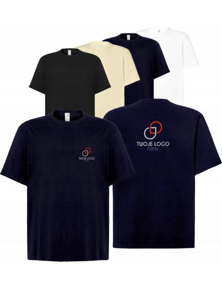 męska KOSZULKA oversize T-SHIRT własn HAFT LOGO firmowa reklamowa 10 szt
