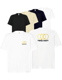 męska KOSZULKA oversize T-SHIRT własn HAFT LOGO firmowa reklamowa 20 szt