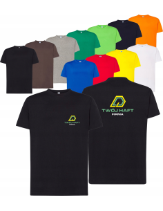 męska KOSZULKA bawełniana T-SHIRT własny HAFT LOGO firmowa reklamowa 5 szt