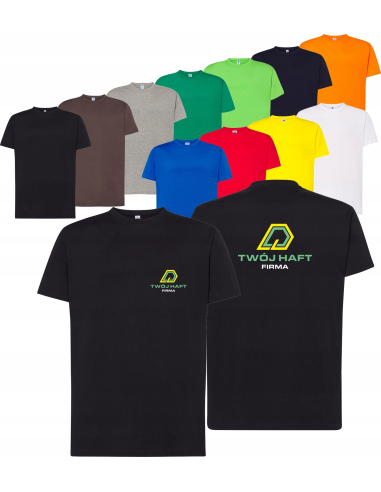 męska KOSZULKA bawełniana T-SHIRT własny HAFT LOGO firmowa reklamowa 5 szt