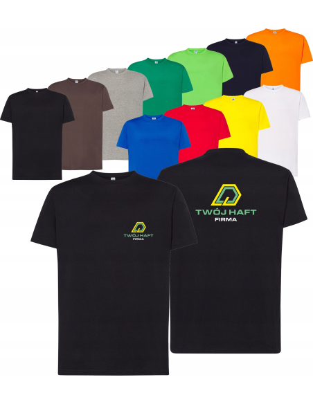 męska KOSZULKA bawełniana T-SHIRT własny HAFT LOGO firmowa reklamowa 5 szt
