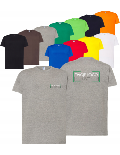 męska KOSZULKA bawełniana T-SHIRT własny HAFT LOGO firmowa reklamowa 10 szt
