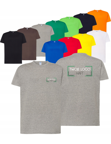 męska KOSZULKA bawełniana T-SHIRT własny HAFT LOGO firmowa reklamowa 10 szt