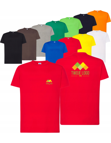 męska KOSZULKA bawełniana T-SHIRT własny HAFT LOGO firmowa reklamowa 20 szt
