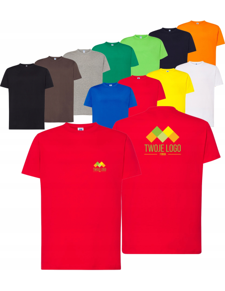 męska KOSZULKA bawełniana T-SHIRT własny HAFT LOGO firmowa reklamowa 20 szt