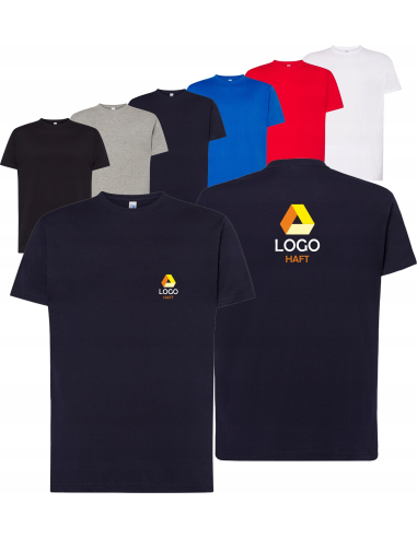 męska KOSZULKA T-SHIRT własny HAFT LOGO NAPIS firmowa reklamowa 5 sztuk