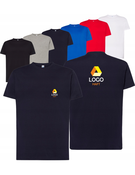 męska KOSZULKA T-SHIRT własny HAFT LOGO NAPIS firmowa reklamowa 5 sztuk