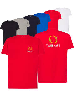 męska KOSZULKA T-SHIRT własny HAFT LOGO NAPIS firmowa reklamowa 20 sztuk