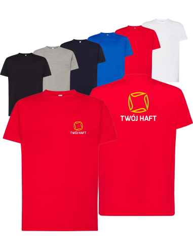 męska KOSZULKA T-SHIRT własny HAFT LOGO NAPIS firmowa reklamowa 20 sztuk