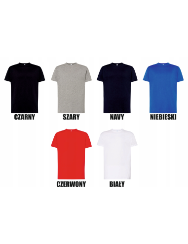 męska KOSZULKA T-SHIRT własny HAFT LOGO NAPIS firmowa reklamowa 5 sztuk