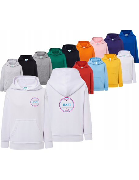 BLUZA dziecięca unisex dresowa HAFT LOGO NAPIS GRAFIKA reklamowa 20 szt