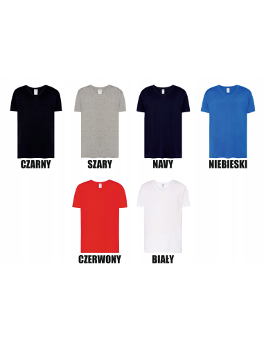 męska KOSZULKA V-NECK własny HAFT TWOJE LOGO NAPIS firmowa reklamowa 20 szt