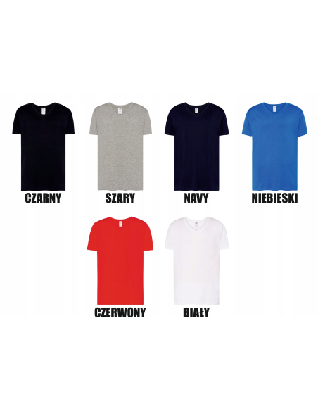 męska KOSZULKA V-NECK własny HAFT TWOJE LOGO NAPIS firmowa reklamowa 20 szt