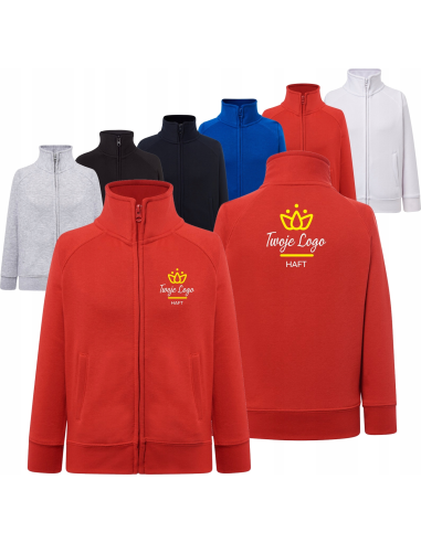 BLUZA dziecięca unisex bez kaptura HAFT LOGO NAPIS GRAFIKA reklamowa 5 szt