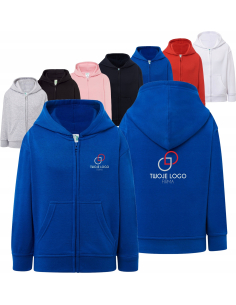 BLUZA dziecięca unisex z kapturem HAFT LOGO NAPIS GRAFIKA reklamowa 5 szt
