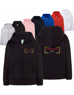 BLUZA dziecięca unisex z kapturem HAFT LOGO NAPIS GRAFIKA reklamowa 10 szt