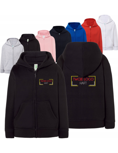 BLUZA dziecięca unisex z kapturem HAFT LOGO NAPIS GRAFIKA reklamowa 10 szt