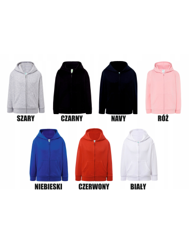 BLUZA dziecięca unisex z kapturem HAFT LOGO NAPIS GRAFIKA reklamowa 10 szt