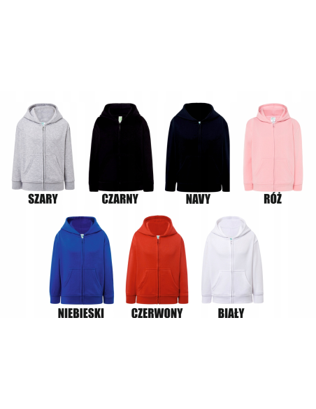 BLUZA dziecięca unisex z kapturem HAFT LOGO NAPIS GRAFIKA reklamowa 10 szt