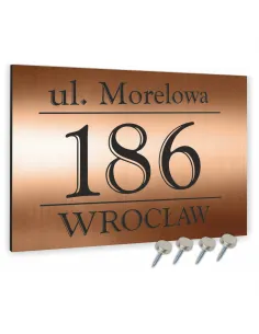 Tabliczka Adresowa Miedziana z Numer Domu Nazwa Ulicy 30x40