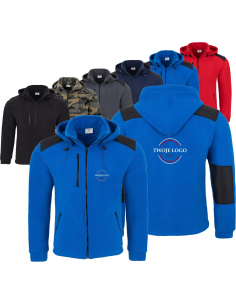 Bluza polarowa z kapturem TWÓJ HAFT LOGO NAPIS firmowa reklamowa 10 sztuk