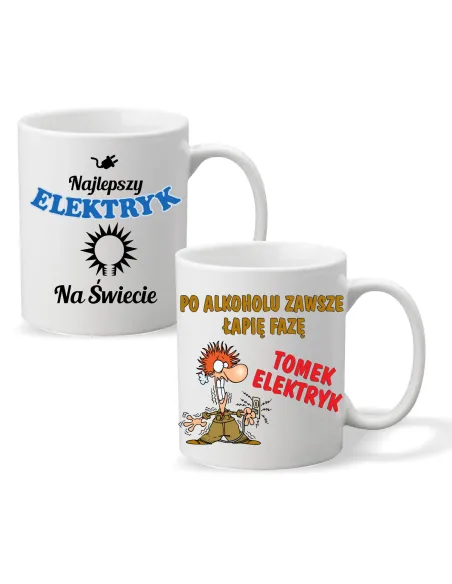 Foto Kubek Nadrukiem Prezent Elektryka Personalizowany