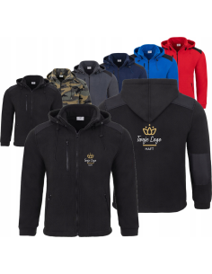 Bluza polarowa z kapturem TWÓJ HAFT LOGO NAPIS firmowa reklamowa 20 sztuk