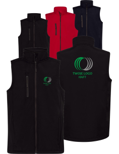 Kamizelka softshell męska TWÓJ HAFT LOGO NAPIS firmowa reklamowa 10 sztuk