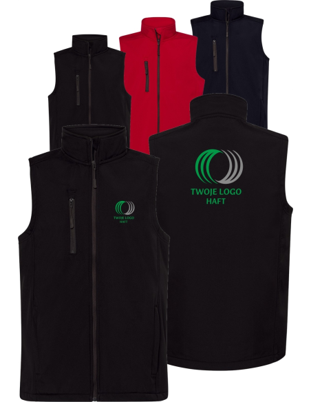 Kamizelka softshell męska TWÓJ HAFT LOGO NAPIS firmowa reklamowa 10 sztuk