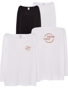 T-shirt damski z rękawami 3/4 TWÓJ WŁASNY HAFT LOGO firmowa reklamowa