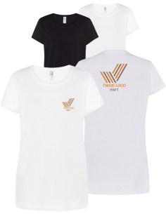 T-shirt krótki rękaw damski TWÓJ WŁASNY HAFT LOGO firmowa reklamowa 20 szt