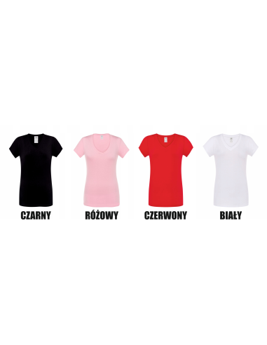 Damska koszulka V-Neck TWÓJ WŁASNY HAFT LOGO firmowa reklamowa 5 sztuk