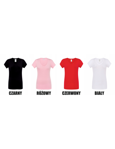 Damska koszulka V-Neck TWÓJ WŁASNY HAFT LOGO firmowa reklamowa 5 sztuk