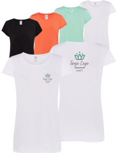 Damska koszulka T-shirt TWÓJ WŁASNY HAFT LOGO firmowa reklamowa
