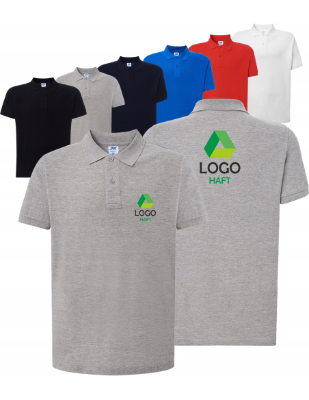 Koszulka polo MĘSKA krótki rękaw TWÓJ HAFT LOGO firmowa reklamowa 20 sztuk