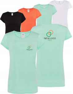 Damska koszulka T-shirt TWÓJ WŁASNY HAFT LOGO firmowa reklamowa 5 szt