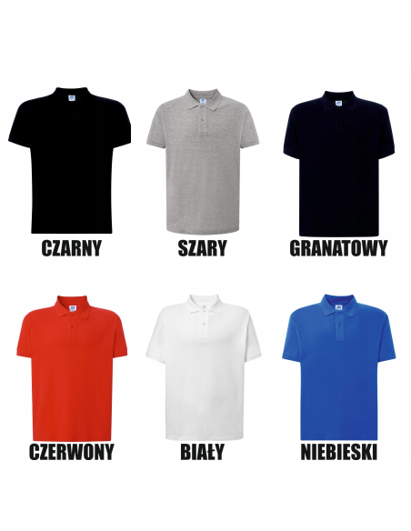 Koszulka polo MĘSKA krótki rękaw TWÓJ HAFT LOGO firmowa reklamowa 20 sztuk