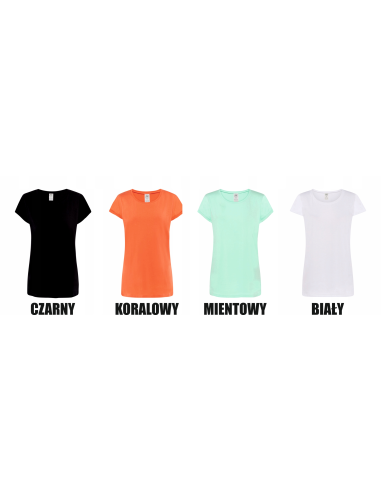 Damska koszulka T-shirt TWÓJ WŁASNY HAFT LOGO firmowa reklamowa 20 szt