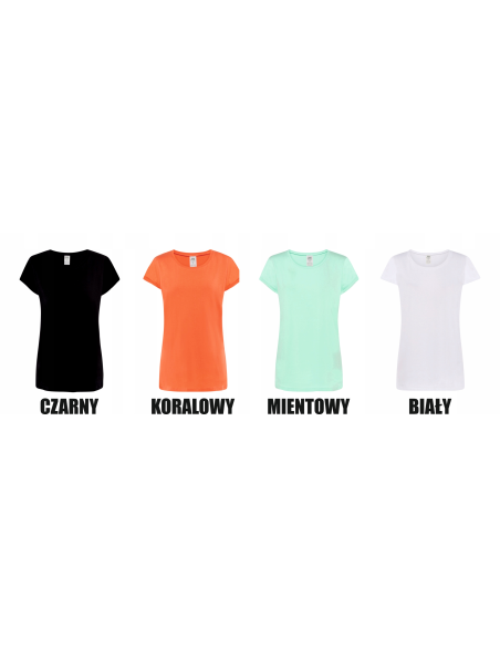 Damska koszulka T-shirt TWÓJ WŁASNY HAFT LOGO firmowa reklamowa 20 szt