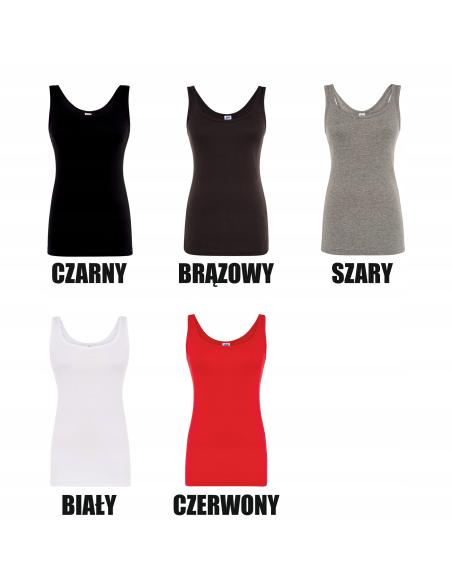 Top damski cienkie ramiączka TWÓJ WŁASNY HAFT LOGO firmowa reklamowa 10 szt
