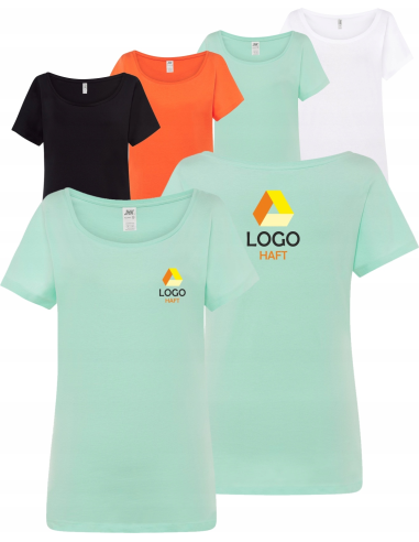 T-shirt damski koszulka TWÓJ WŁASNY HAFT LOGO firmowa reklamowa 10 sztuk