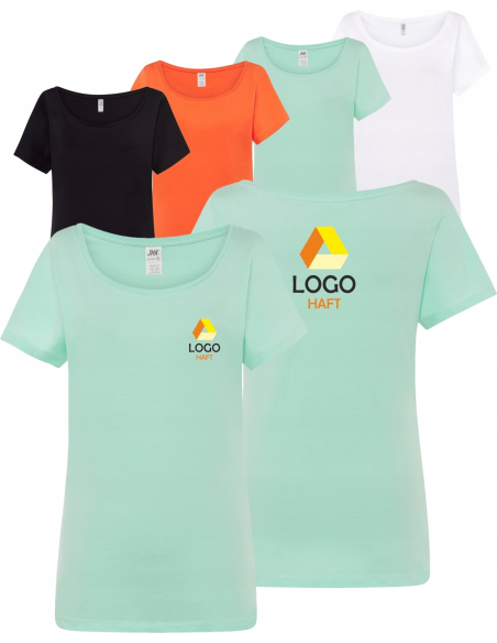 T-shirt damski koszulka TWÓJ WŁASNY HAFT LOGO firmowa reklamowa 10 sztuk