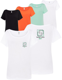 T-shirt damski koszulka TWÓJ WŁASNY HAFT LOGO firmowa reklamowa 20 sztuk