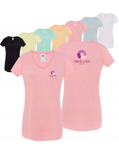 Damski Tshirt rękawy typu reglan TWÓJ WŁASNY HAFT LOGO firmowa reklamowa