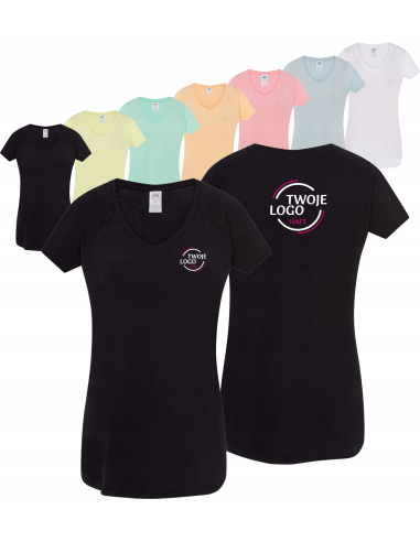 Damski T-shirt rękawy typu reglan TWÓJ HAFT LOGO firmowa reklamowa 5 szt