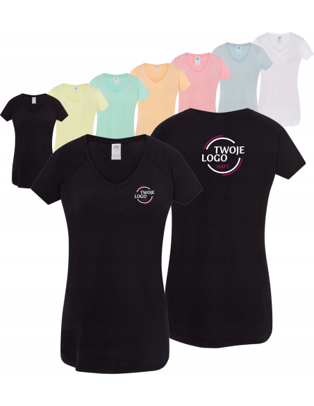 Damski T-shirt rękawy typu reglan TWÓJ HAFT LOGO firmowa reklamowa 5 szt
