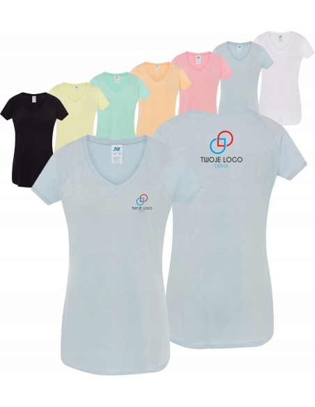 Damski T-shirt rękawy typu reglan TWÓJ HAFT LOGO firmowa reklamowa 20 sztuk